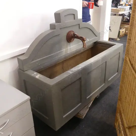 GREY PAINTED FIBREGLASS FOUNTAIN (AF CRACK TOP PIECE) 1200x450x910mm