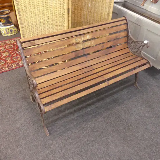 OLD METAL END BENCH SEAT W.1215mm