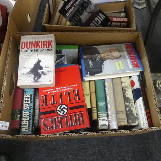 BOX OF ASST BOOKS WWII PACIFIC ETC