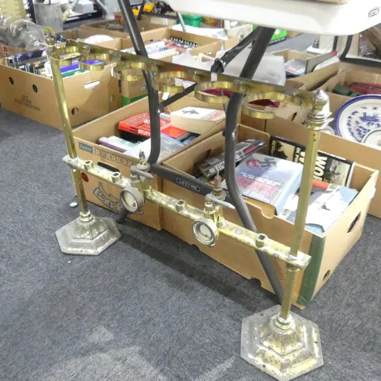 BAR TOP BRASS 6 BOTTLE SPIRIT DISPENSER AF W.750mm