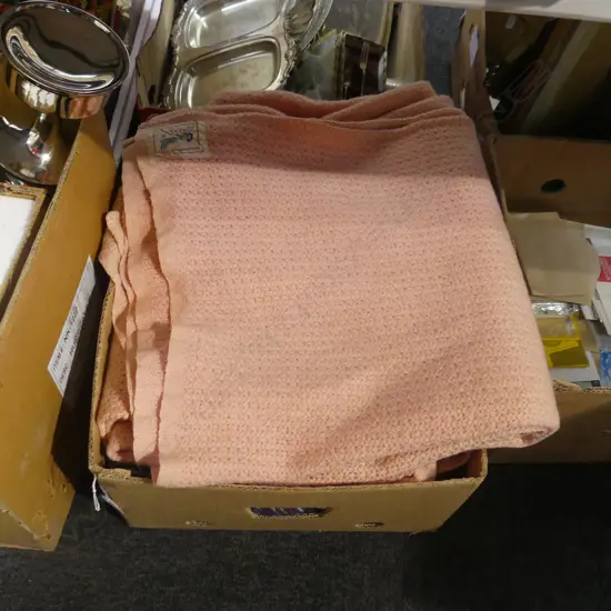 BOX LOT ASST. WOOLLEN BLANKETS
