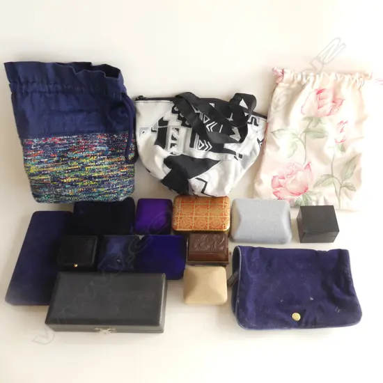 BOX LOT ASST. JEWELLERY CASES ETC