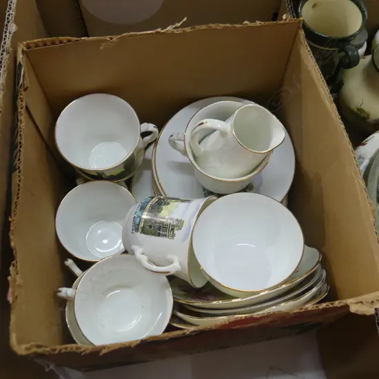 BOX LOT ASST. CHINA INCL. PALMERSTON NORTH TEA SET