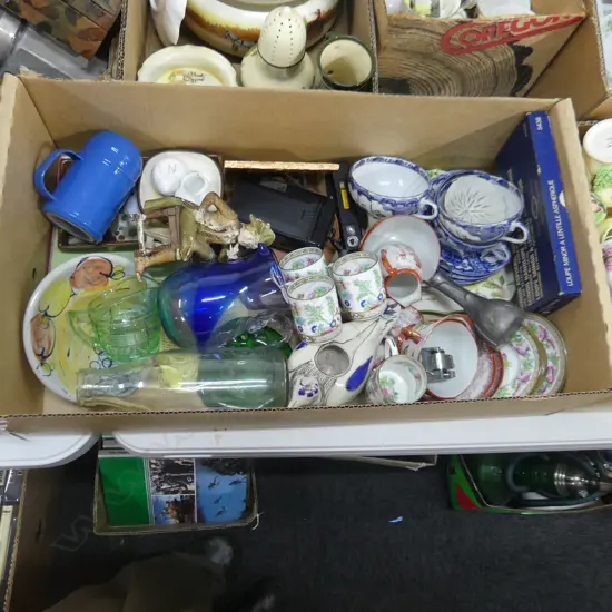 BOX LOT ASST. CHINA (ORIENTAL ETC), CAMERA ETC