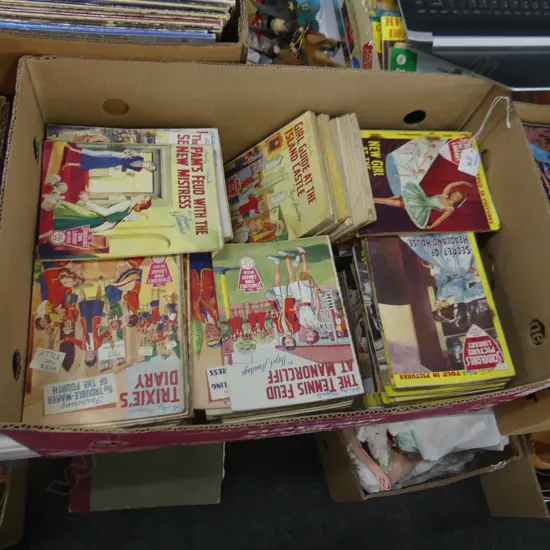 LG BOX VARIOUS VINTAGE SCHOOL GIRLS PICTURE LIBRARY COMIC BOOKS INCL TRIXIE, MANDY, DEBBIE ETC.. APPROX 175