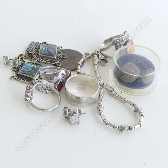 ASST. 925 SILVER JEWELLERY; RINGS ETC