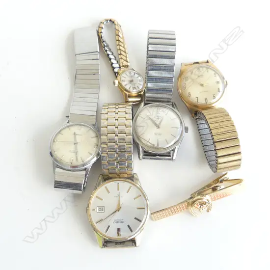 5 WATCHES + HORSE TIE CLIP
