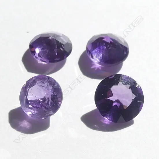 FOUR ROUND AMETHYST STONES, 4.86CT