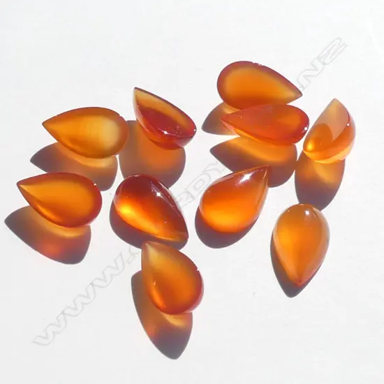BAG 10 TEAR DROP SHAPED CARNELIAN STONES 