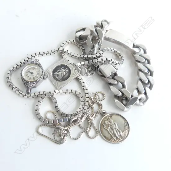 HEAVY 925 SILVER ID BRACELET 94 GRAMS ETC
