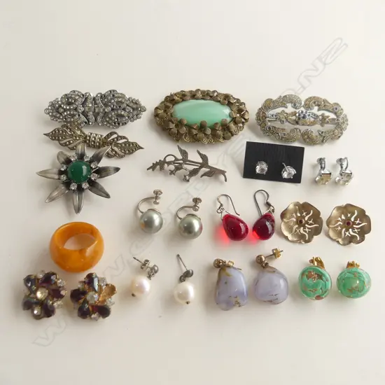 SM BAG ASST COSTUME JEWELLERY; BROOCHES, EARRINGS ETC..