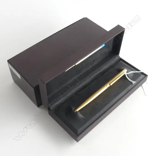 DUNHILL GOLD PLATE ROLLER BALL PEN BOXED