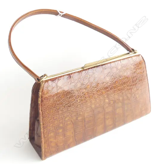 VINTAGE CROC HANDBAG W.320mm