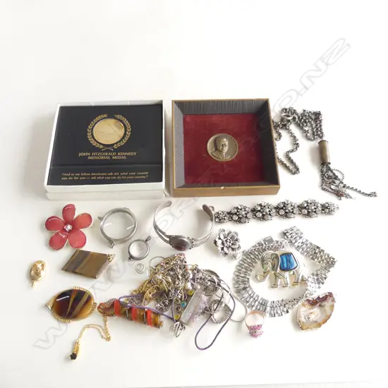 ASST. COSTUME JEWELLERY + JOHN F. KENNEDY MEDAL