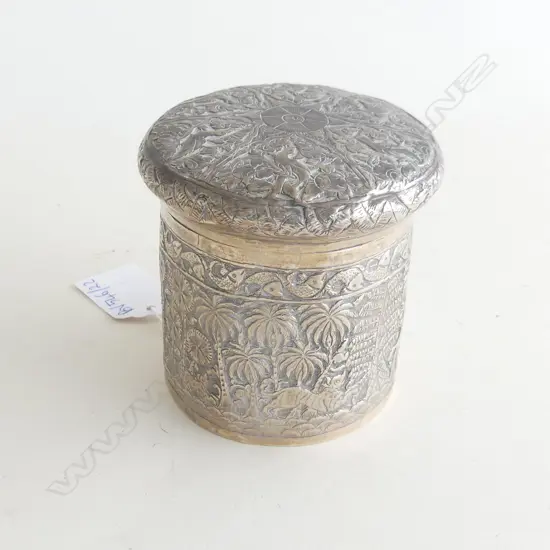 ORIENTAL SILVER LIDDED CONTAINER H.85mm 96 GRAMS (21003)