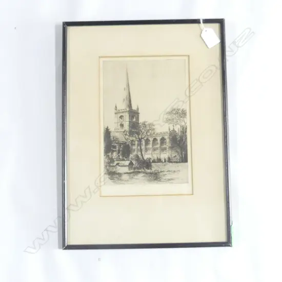 UNKNOWN Artist (UK A49), Where Shakespeare Sleeps...', 19thC Engraving, signed (illegible), 230mm x 15