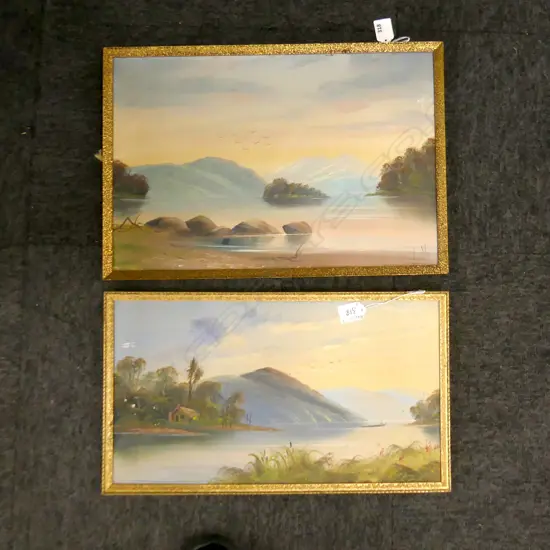 2 NZ SCENE OILS ON BOARD, BOTH SIGNED (L.M & NESBIT)  (335 X 290MM &430 X 240MM)