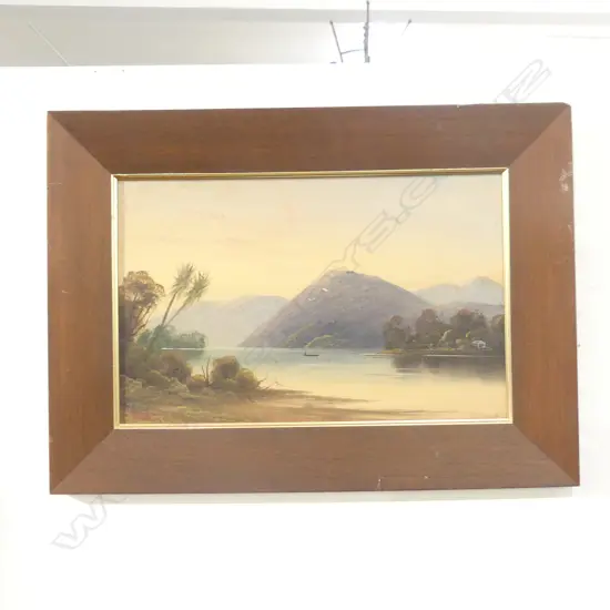 H T GARRATT, NZ SCENE, OIL ON BOARD, SIGNED, 410 X 260MM