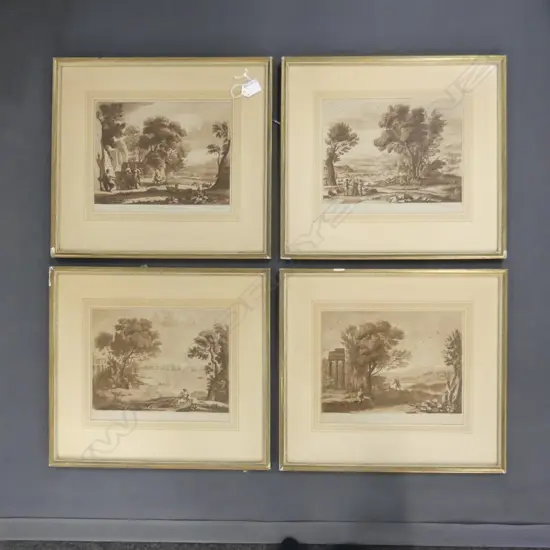 4 CLAUDE LORRAIN SEPIA ENGRAVINGS  260 X 210MM