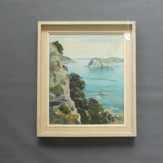 DOUGLAS FIELDEW PRATT (AUST 1900-1972)  'COROMANDEL' OIL ON CANVAS BOARD, SIGNED, TITLE INSC.VERSO 450 X 370MM