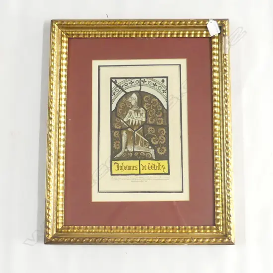 FOWLER, William (UK 1761-1832), Johannes de Welby, Bookplate (print), signed & dated 1808, 340mm x 210mm