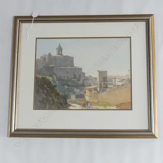 W/C SPAINISH CHURCH SIGNED A E BAXTER 530 X 600mm