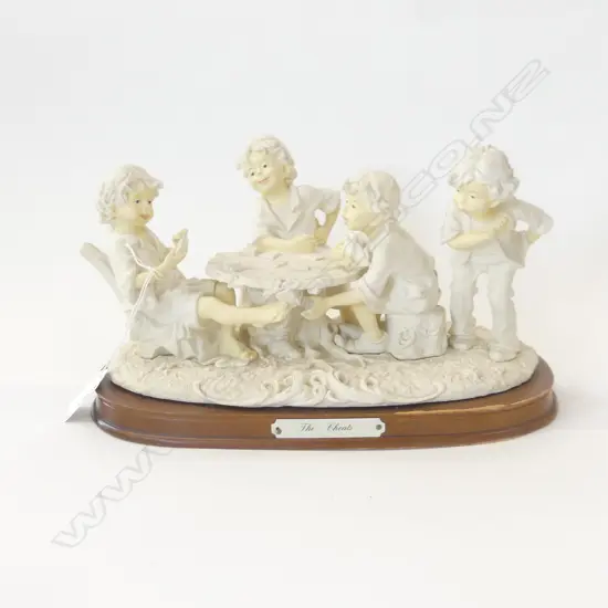 LG FIGURINE 'THE CHEATS' RESIN ON WOODEN BASE L 275 