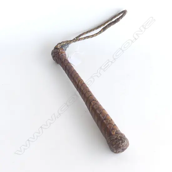 VINTAGE SAILOR'S COSH (BLACKJACK) BRAIDED LEATHER & LEAD WEIGHT L. 340MM ...