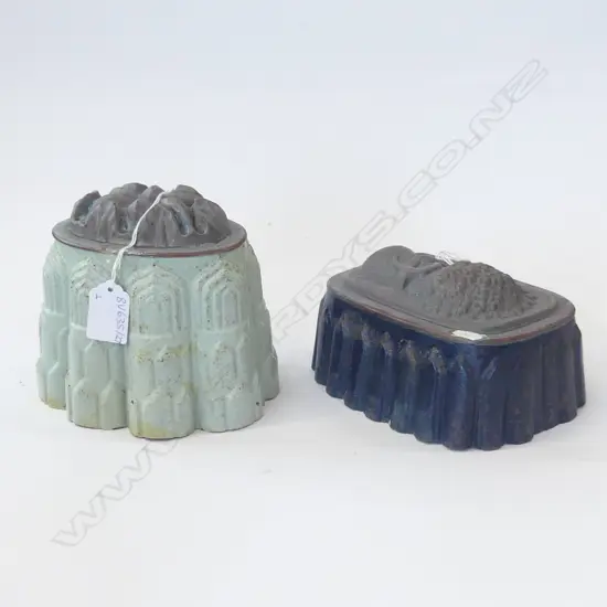 TWO  METAL VICTORIAN JELLY MOULDS