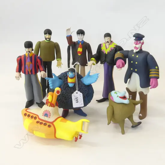 8 ASST VINTAGE SUBAFILMS FIGURINES; BEATLES SGT PEPPERS, YELLOW SUBMARINE ETC..