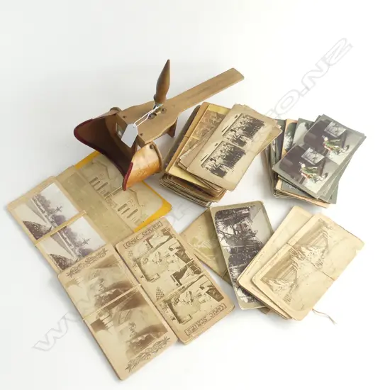 ANTIQUE STEREOSCOPE & CARDS