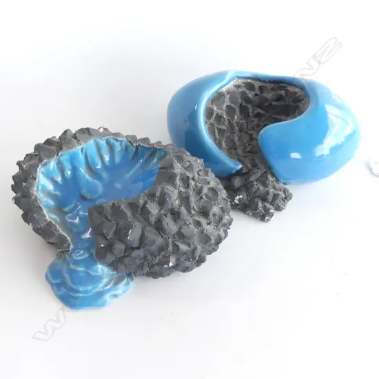 CHRIS KNIGHT TWO VOLCANIC ROCKS SCULPTURE 150 X 350MM 