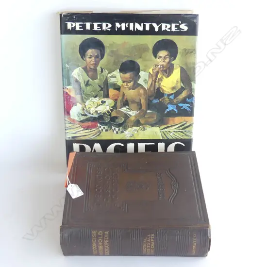 PETER MCINTYRES 'PACIFIC' & VINTAGE LEATHER BOUND 'THE CONCISE HOUSEHOLD ENCYLOPEDIA'