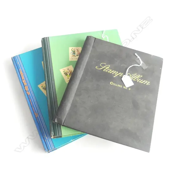 3 STAMP ALBUMS WORLD STAMPS