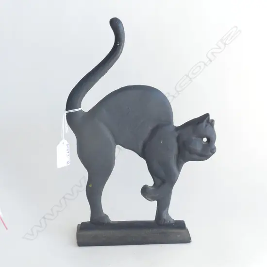 BLACK CAST IRON CAT DOOR STOPPER H. 300MM