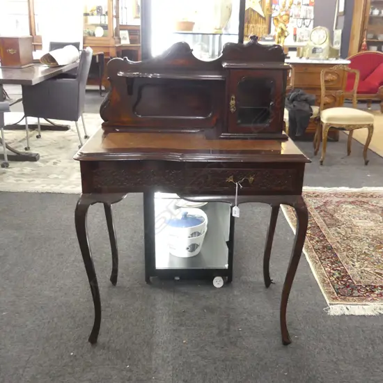 EDWARDIAN ANTIQUE WOODEN WRITING DESK L. 750MM