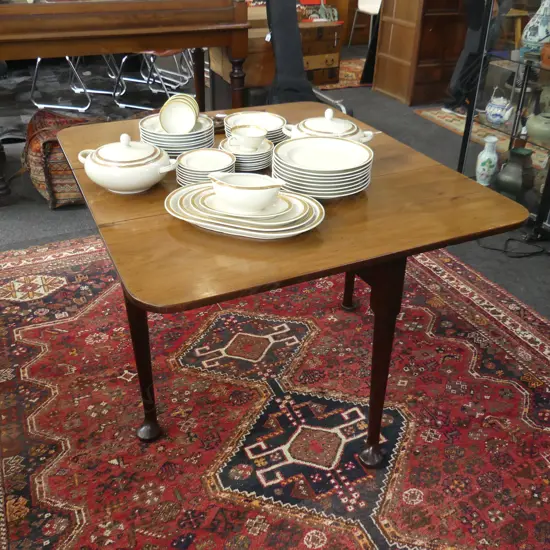 ANTIQUE ENGLISH WALNUT DROP LEAF TABLE c.1830 980x360x720mm 