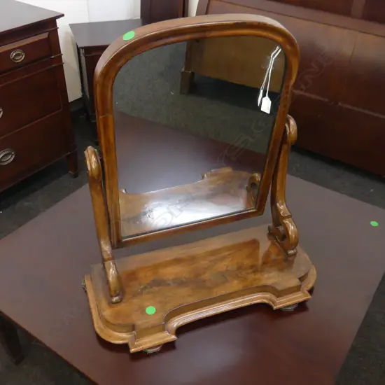19THC MAHOGANY TOILET MIRROR