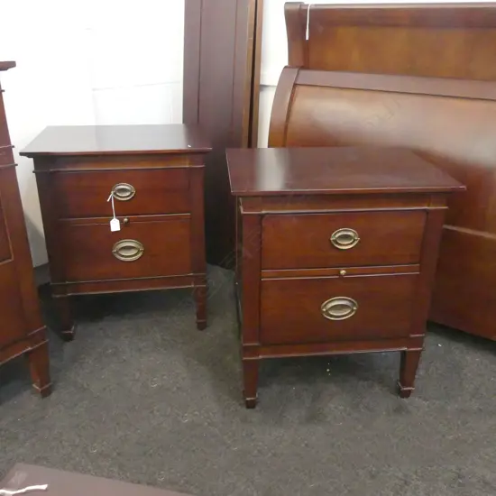 PAIR OF ROSE AND HEATHER TRENAIL BEDSIDE TABLES