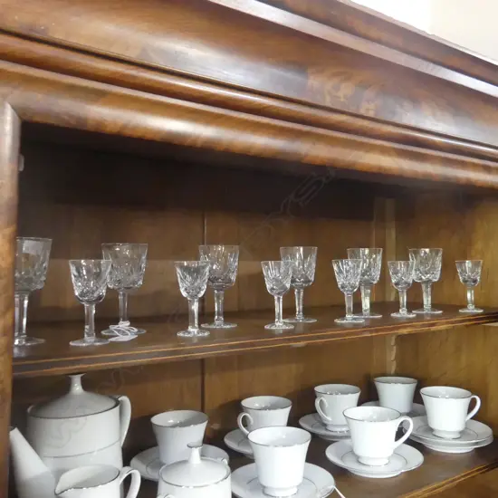 12 WATERFORD LISMORE GLASSES; 6x SHERRY H.110mm, 6x LIQUER H.90mm