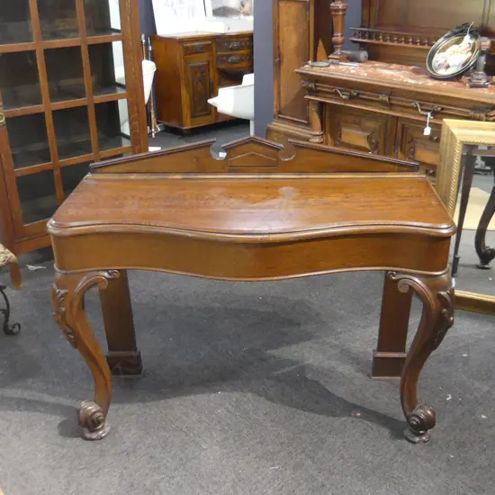 LATE 19THC OAK HALL TABLE L 1200 MM SPLITS TO TOP