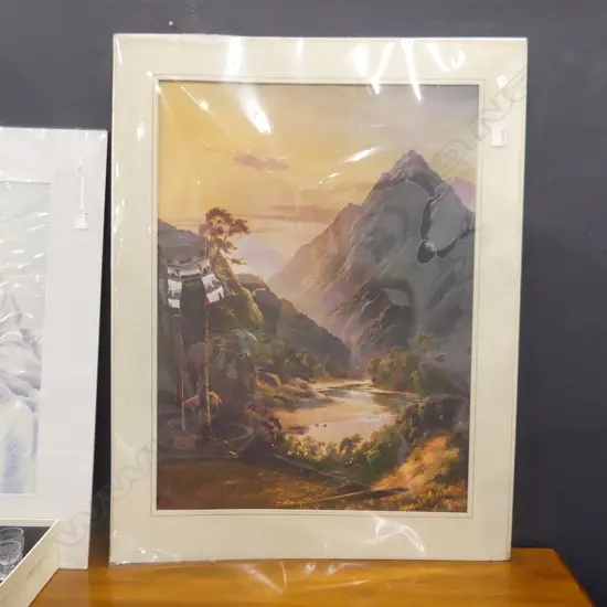 MOUNTED PRINT SCENE PRINTS, SIGNED HW KIRKWOOD  770 X 570MM