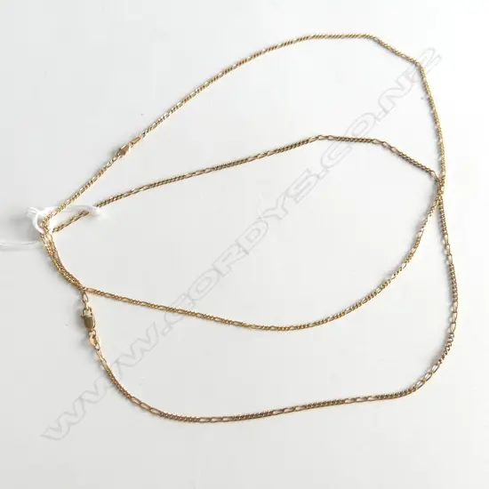 2 X 9CT YELLOW GOLD NECK CHAINS L.440mm ea. 7.8gms