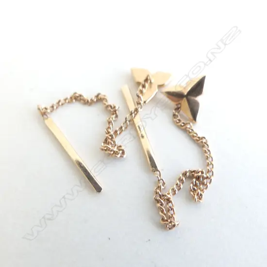 PR 14CT STAR & CHAIN THREAD EARRINGS 1.3 GRAMS