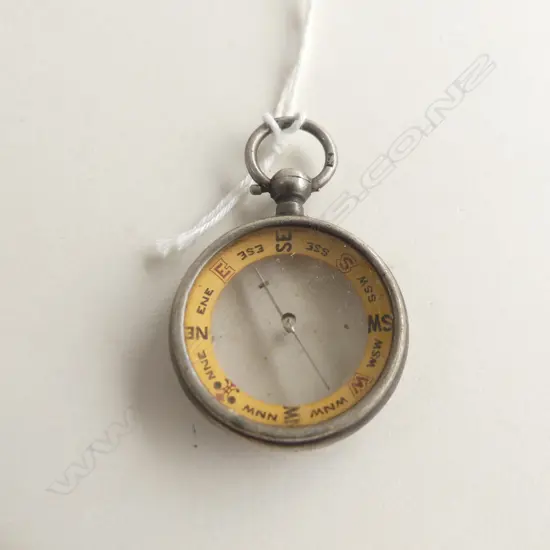 EDW. L.1905 SILVER FRAMED FOB / PENDANT COMPASS (20962)