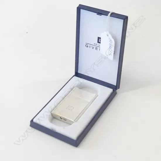 GIVENCHY SILVER GAS LIGHTER & CASE