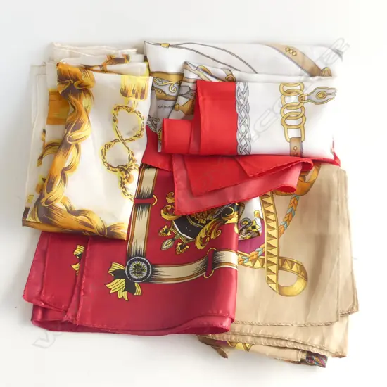 4 VINTAGE SCARFS MOST SILK