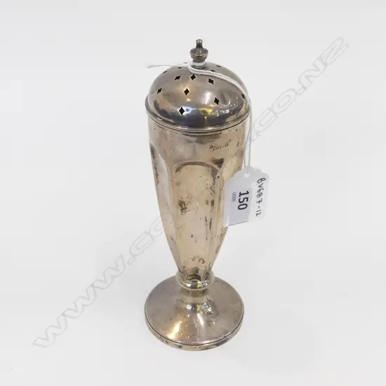 BIRMINGHAM STERLING SUGAR CASTOR (WEIGHTED BASE) 1921 - TOTAL WEIGHT 119GMS