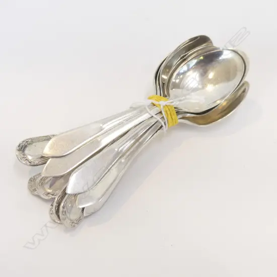 12 MIXED SILVER COFFEE SPOONS (6 X .900) (6 X .925) 161GMS