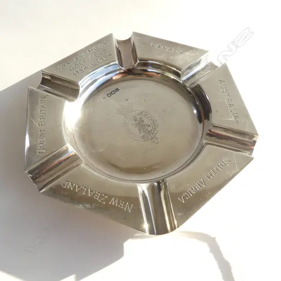 STG SILVER ASHTRAY 'ROYAL & ANCIENT GOLF CLUB 1754-1954, 95GMS 